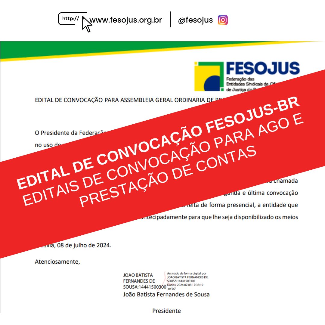 EDITAIS DE CONVOCAÇÃO FESOJUS-BR